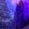 Underwater mural at night