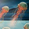 Underwater mural jelly fish