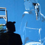 painting blue lady