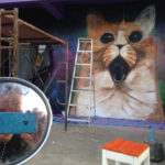 cat space nightclub mural