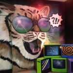 nightclub comedy cat mural