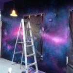 nightclub mural painting space background