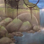 jungle waterfall mural