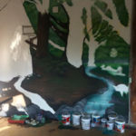 painting woodland mural