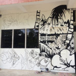 wall hostel mural outline