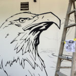 eagle hostel mural outline