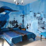 bird mural bedroom