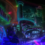 W hotel futuristic city mural