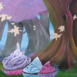 wonderland mural cupcakes