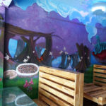 mad hatters tea party mural