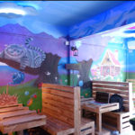 mad hatters tea party mural