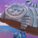 Cheshire cat wall mural