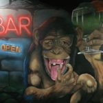hostel monkey bar mural