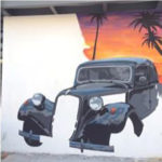 outline vintage car wall mural