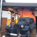 painting vintage car wall mural