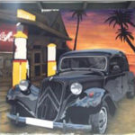 Vintage car wall mural