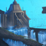 painting outline temple mural