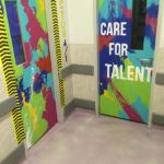 W hotel mural painted doors