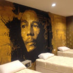 Bob Marley hostel wall mural