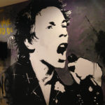 Johnny Rotten punk hostel wall mural