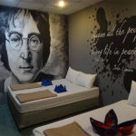 John Lennon hostel wall mural