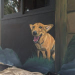 yawning dog mural
