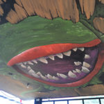 hostel horror plant mural