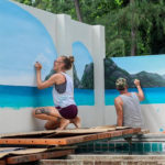 outside pool painting