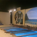 outside swimming pool painting