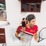 painting tennis player