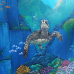 underwater turtle mural