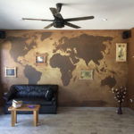 world map mural