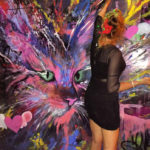 live action cat painting