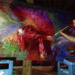 chicken live action painting