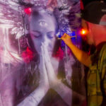 woman prayer live painting